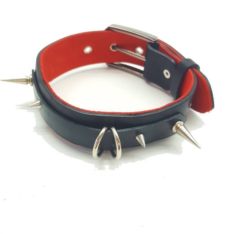 BDSM96 Ошейник Pit Bull D01U красный