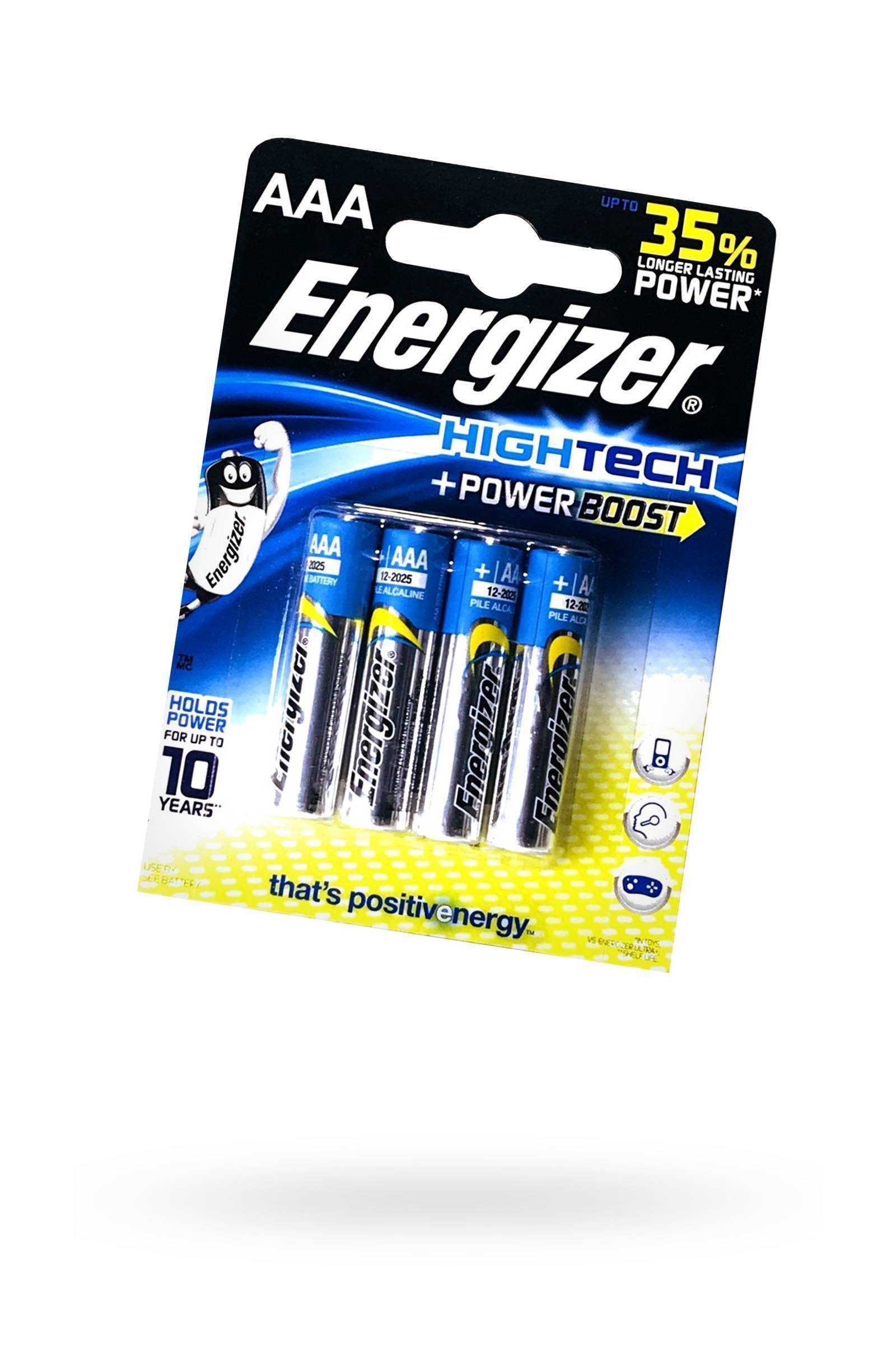 Мизинчиковые батарейки типа ААА Energizerl LR03 HIGHTECH 4 шт