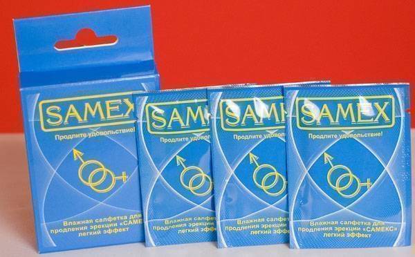 Салфетки Samex влаж.д/продл.эрек.легкий эффект Салфетки Samex влаж.д/продл.эрек.легкий эффект