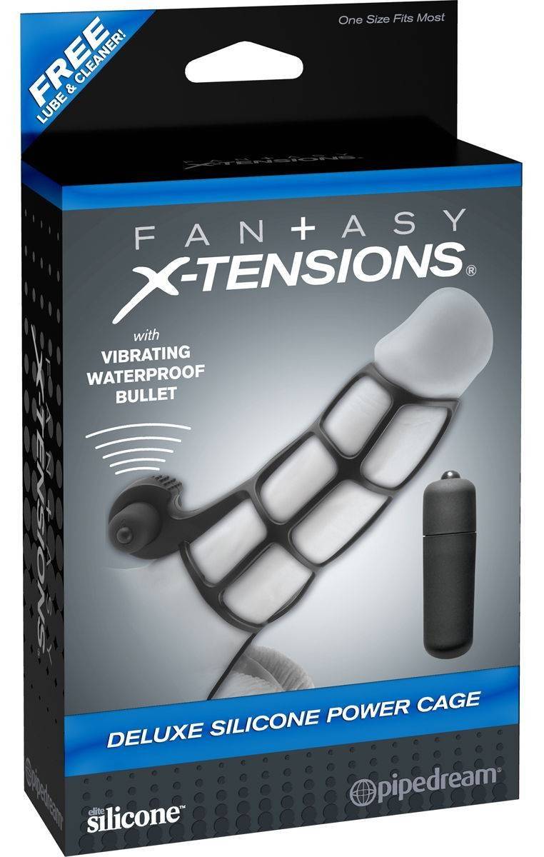Вибронасадка Fantasy X-tensions Deluxe Silicone Power Cage черная