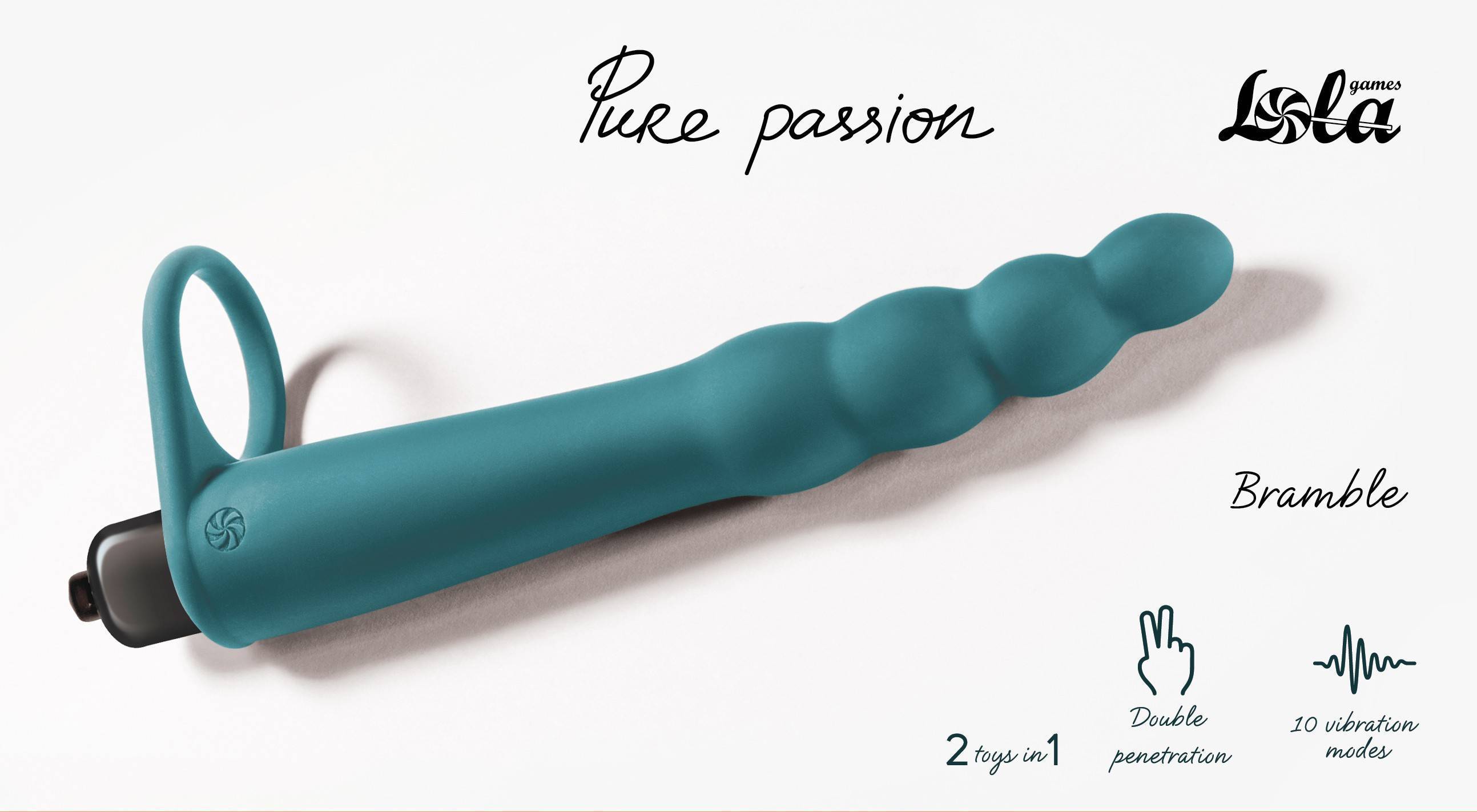 Вибронасадка для двойного проникновения Pure Passion Bramble Green 1201-03lola Зеленый Lola Games Pure Passion