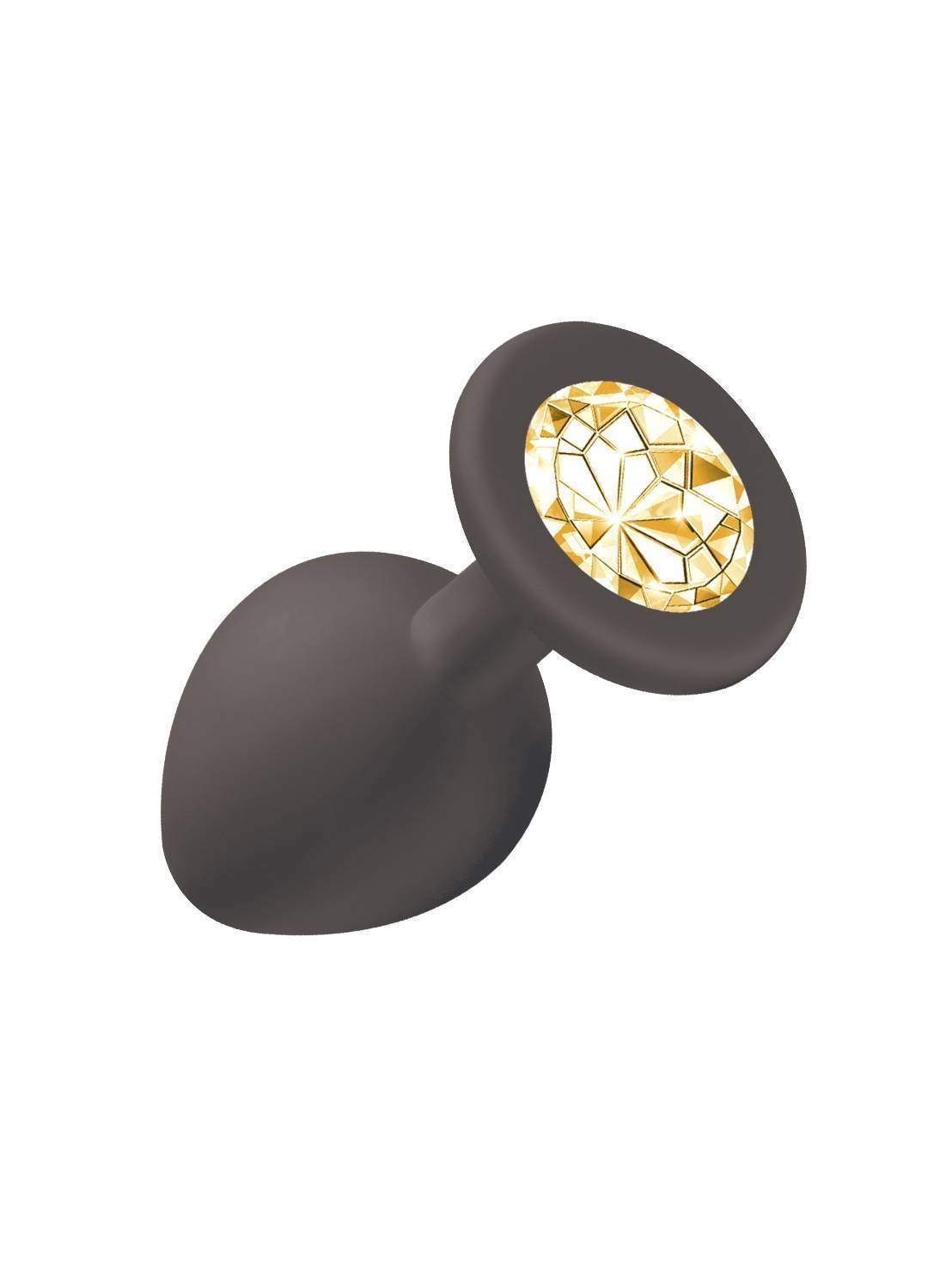 Анальная пробка со стразом Emotions Cutie Medium Black golden crystal 4012-07Lola