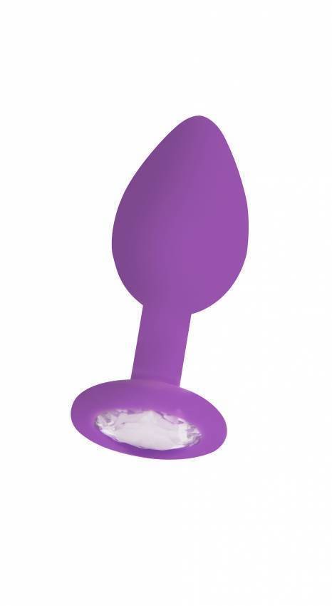 Анальная пробка со стразом OUCH! Regular Diamond Butt Plug Purple SH-OU181PUR