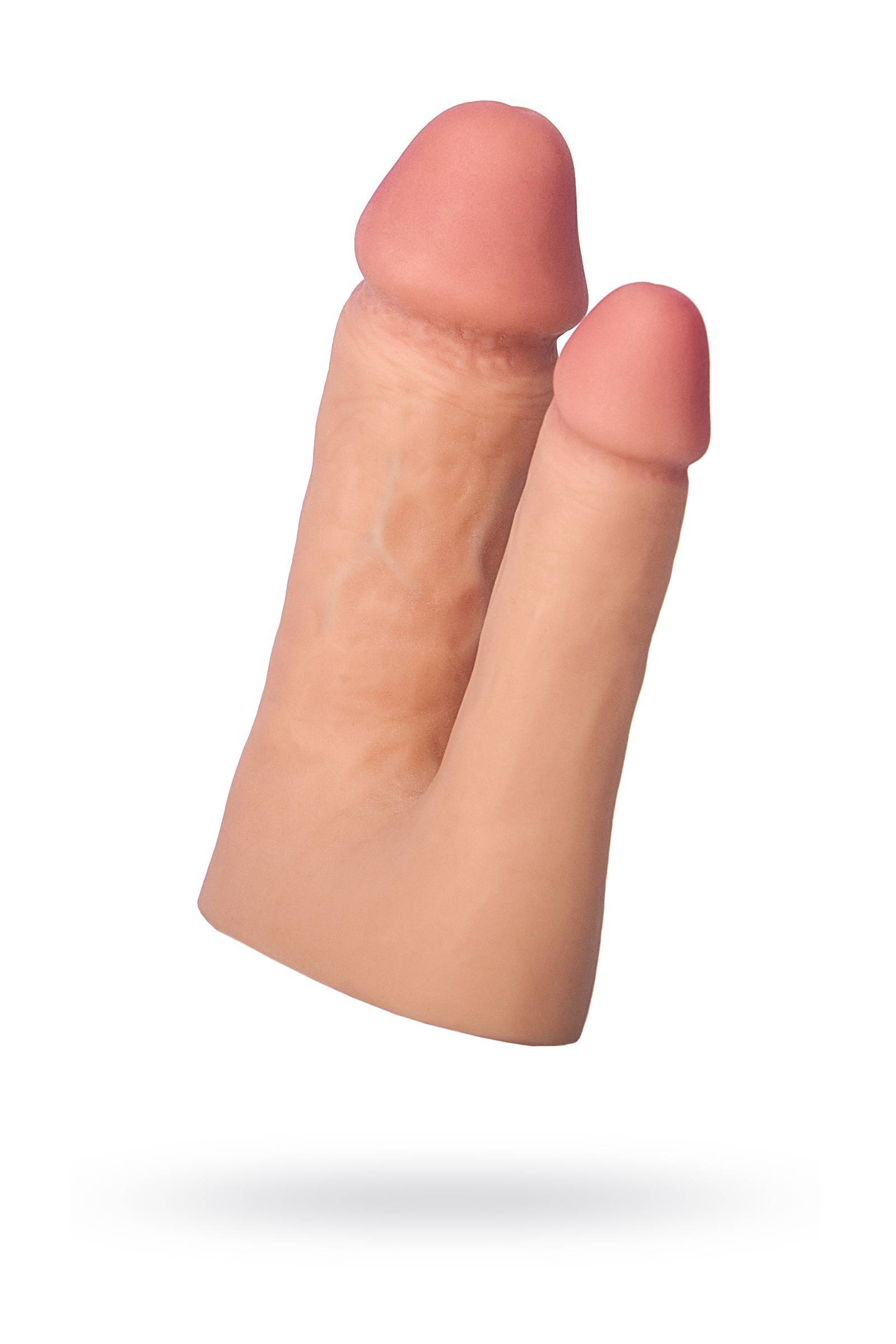 Насадка TOYFA XLover Double Pleasure реалистичная для двойного проникновения , TPR, телесный, 19 см