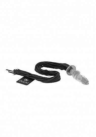 Красивая анальная пробка с плеткой OUCH SH-OU238GLS