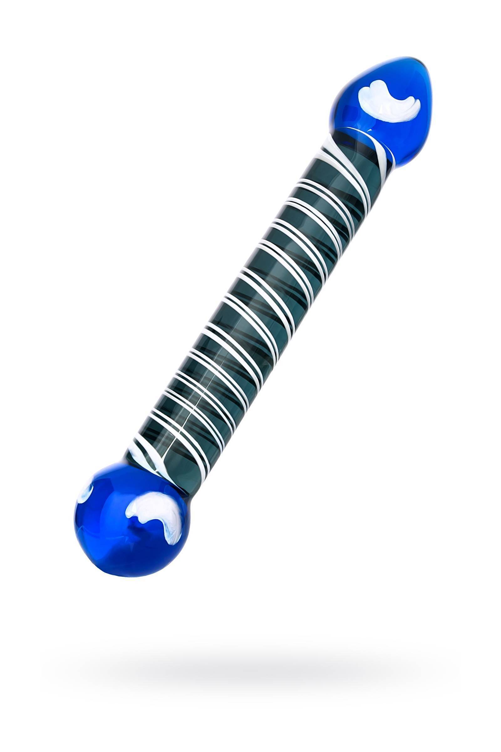 Нереалистичный фаллоимитатор Sexus Glass, Стекло, Синий, 20 см