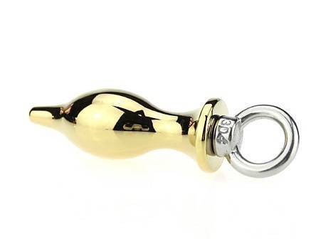 Красивая анальная пробка металл 4sexdream под золото с кольцом 10,4х4,5см 47422-2MM
