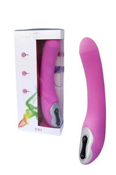 Вибратор многопрограммный 19см розовый силикон Vibe Therapy - Tri