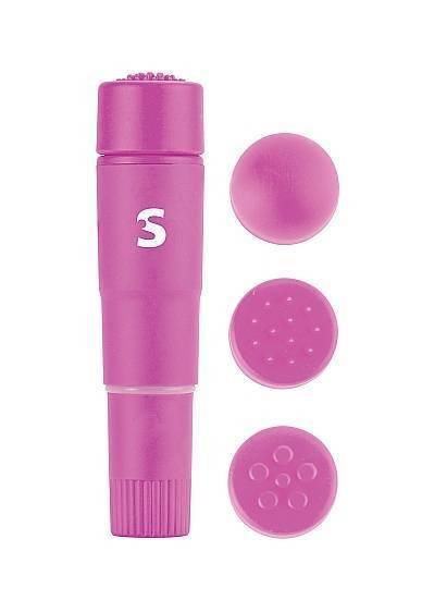 Мини вибратор с насадками Fourplay Pink SH-SHT097PNK