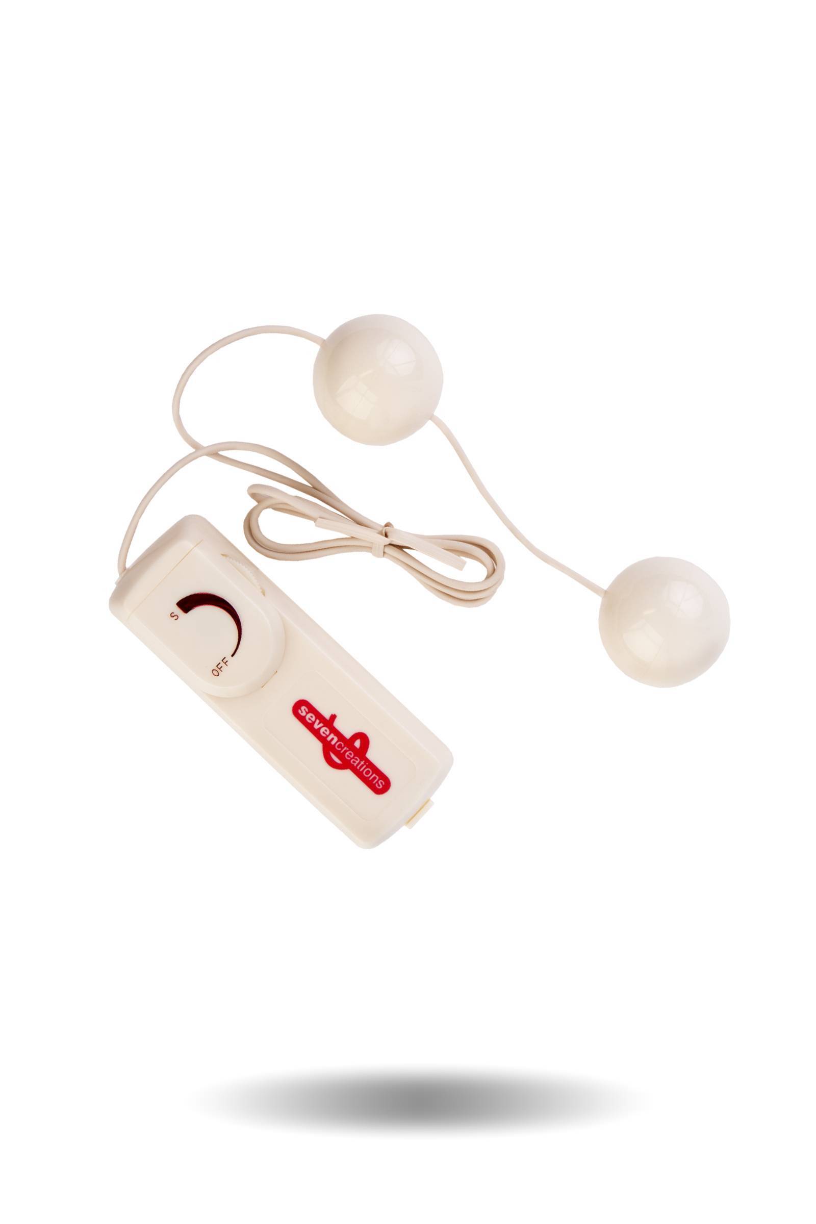 Вагинальные шарики Dream Toys с вибрацией, белые, Ø3,5 см