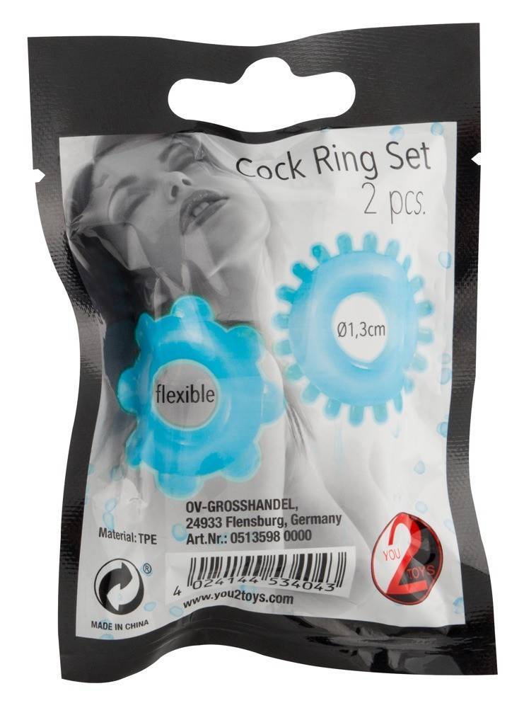 Набор из 2-х колец для пениса Penis Cock Ring Синий ORION