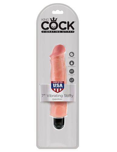 PipeDream King Cock 7''Vibrating Stiffy Вибратор телесный Телесный 552221