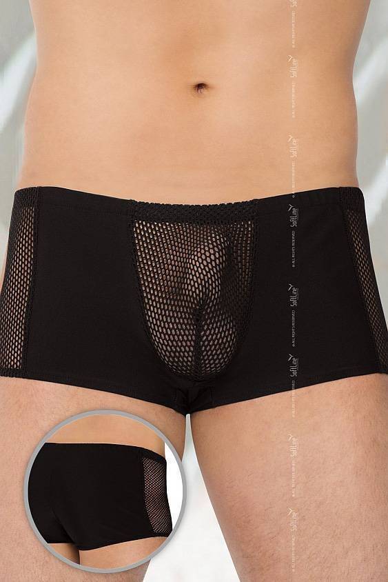 Шорты мужские с сеткой SoftLine Collection, черные-XL