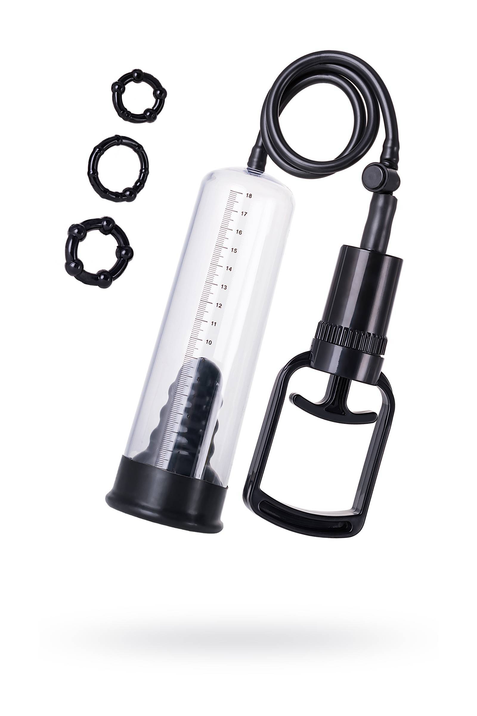 Помпа для пениса TOYFA A-Toys, PVC, Чёрный, 20,5 см