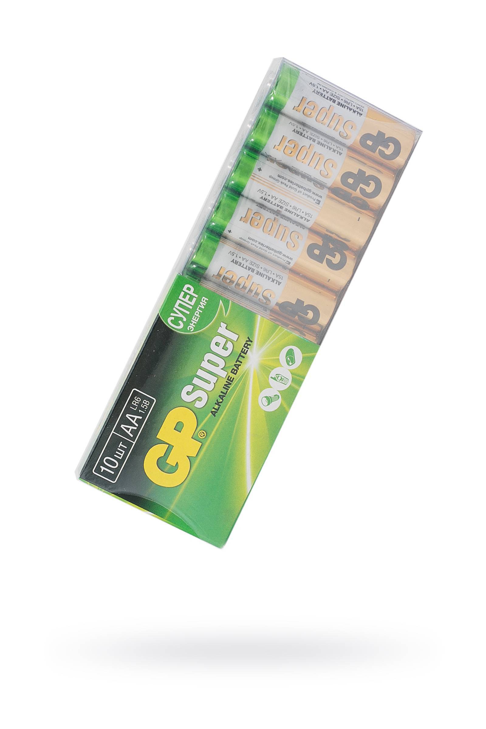 Алкалиновые батарейки GP Super Alkaline 15А АA - 10 шт. в пленке