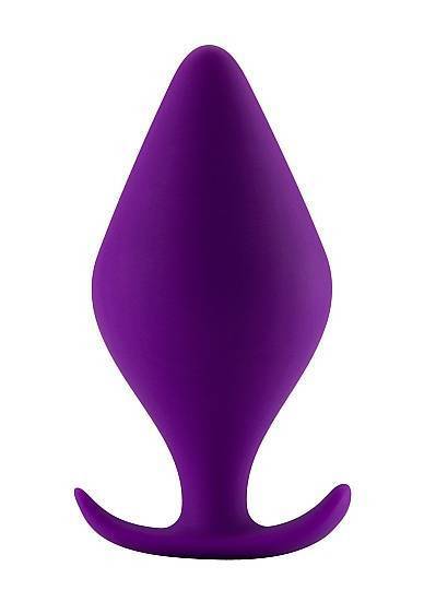 Анальная пробка Butt Plug with Handle Large Purple SH-SHT378PUR Shotsmedia
