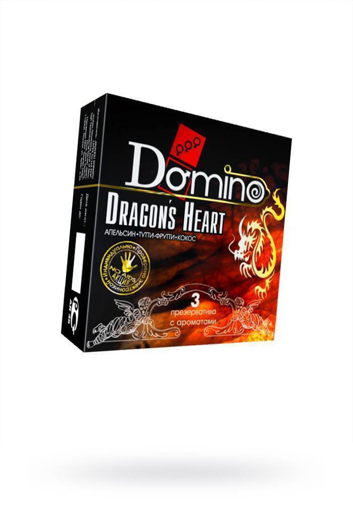 Презервативы Luxe DOMINO PREMIUM Dracon's Heart, апельсина, кокоса и фруктов, 3 шт. в упаковке