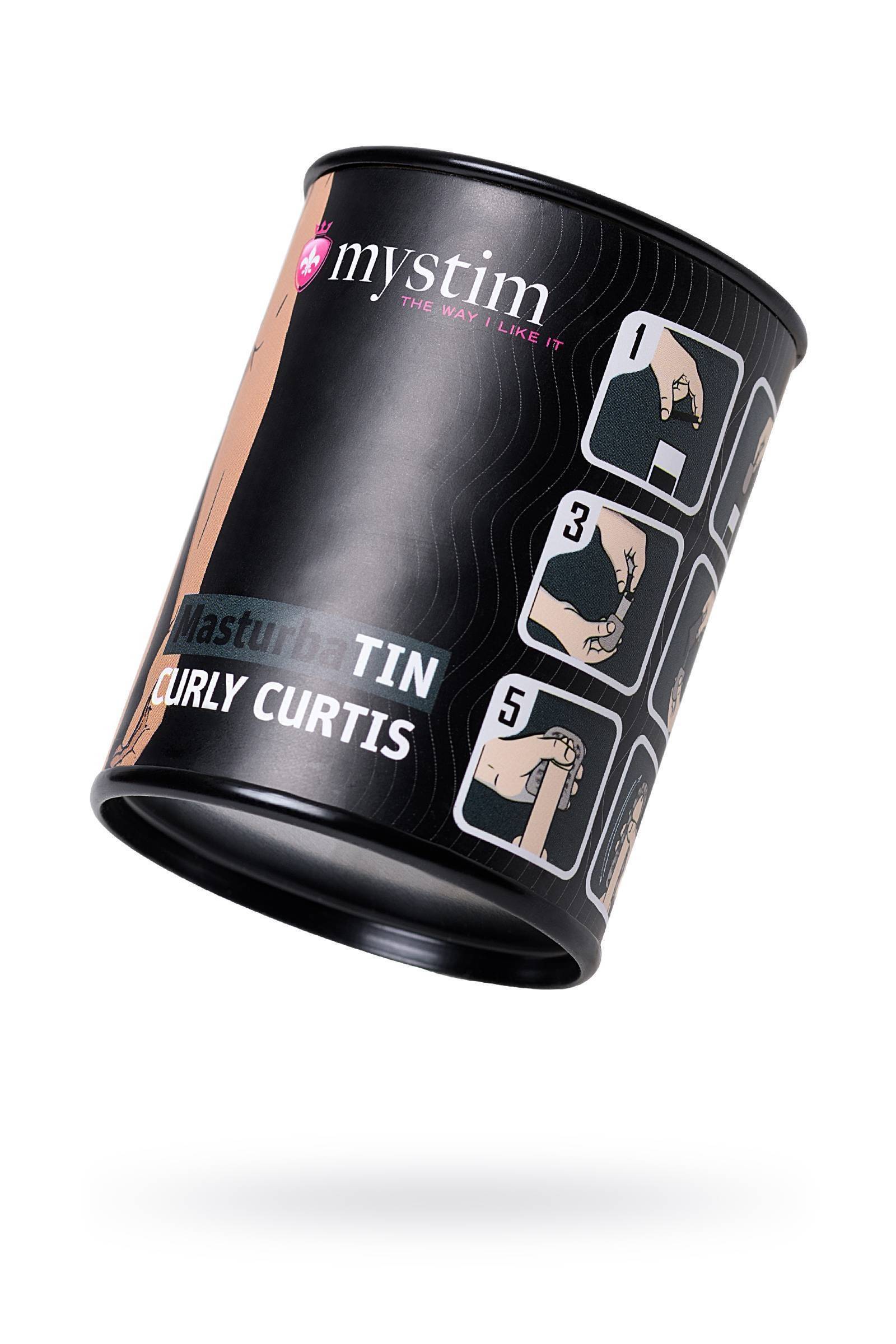 Мастурбатор Mystim MasturbaTIN Curly Curtis, TPE, белый, 5.5 см