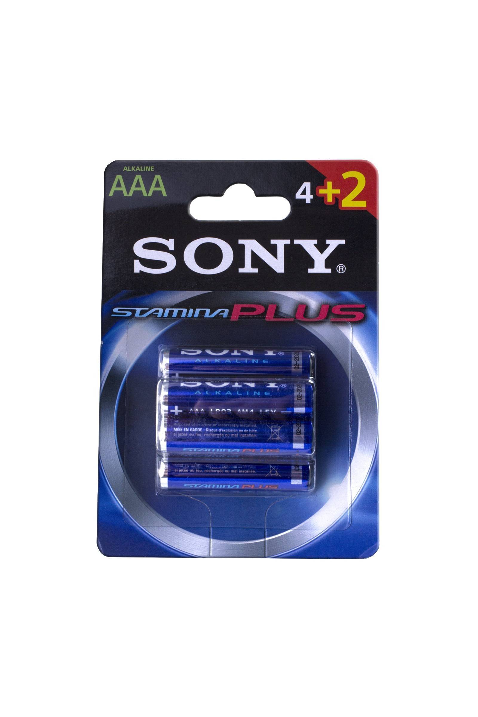 Мизинчиковые батарейки типа ААА Sony LR03 6 шт