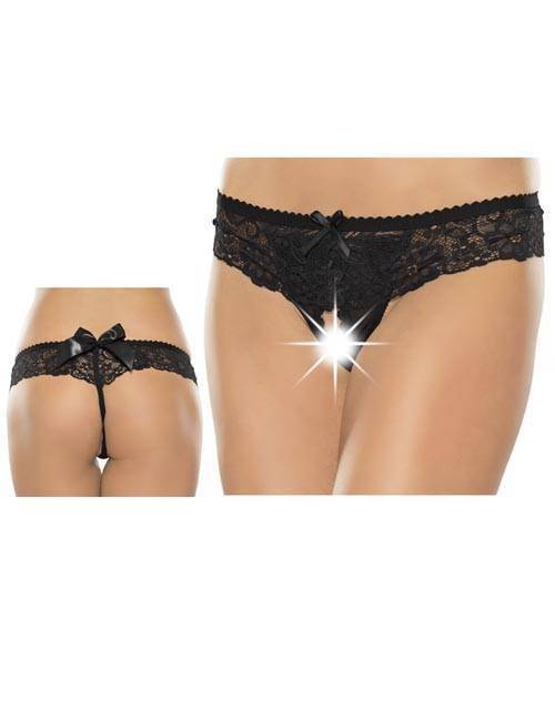 Стринги открытые черные-L/XL