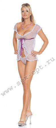 M/L-Пеньюар+стринги белый