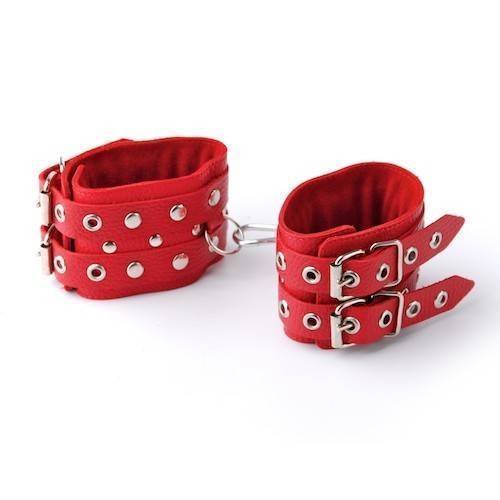 Наручники Sitabella красные ,кожа