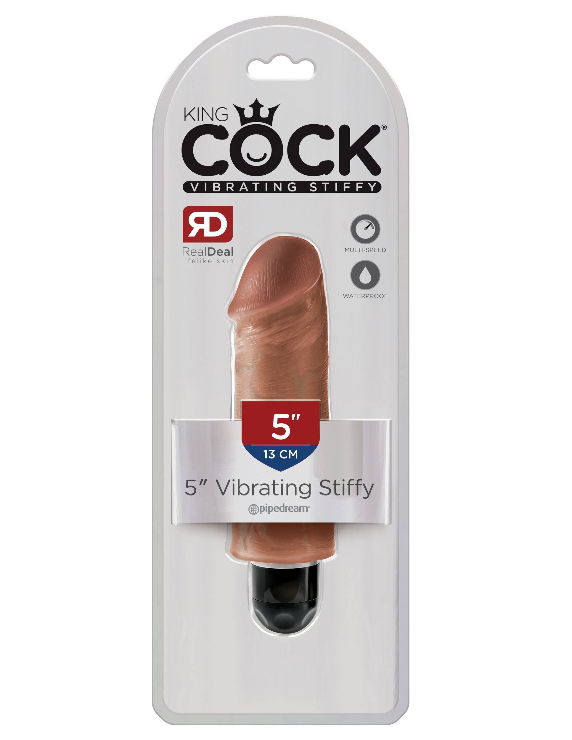 PipeDream King Cock 5''Vibrating Stiffy Вибратор телесный Телесный Pipedream