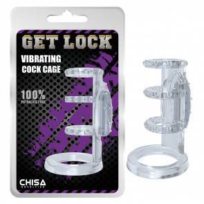 Виброкольцо Vibrating Cock Cage-Clear CN-101613035