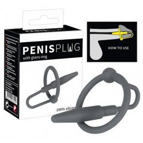 Стимулятор для уретры с кольцом для головки Penis Plug