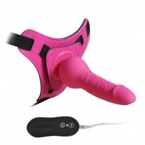 Страпон 10 Mode Vibrations 6.3" Harness Silicone Dildo pink 92005pinkHW