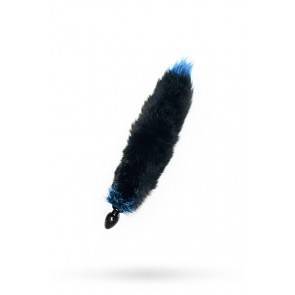Анальная пробка с голубым лисьим хвостом Ø 3,2 см