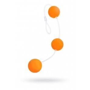 Анальные шарики Sexus Funny Five, ABS пластик, оранжевые, 19,5 см
