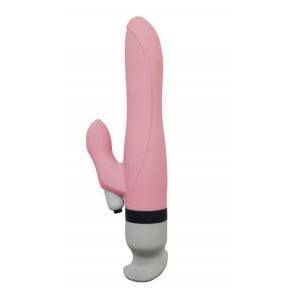 Вибратор с клиторальным стимулятором Hermes 6 режимов вибрации, розовый 17,8 см, силикон