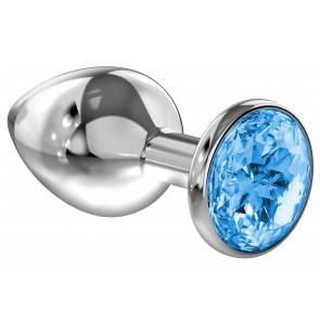 Анальная пробка со стразом Diamond Light blue Sparkle Large 4010-04Lola
