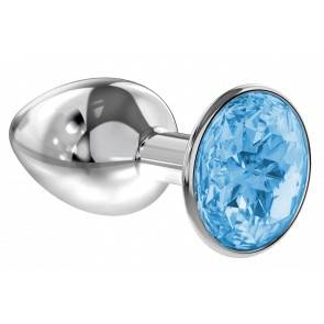 Анальная пробка со стразом Diamond Light blue Sparkle Small 4009-04Lola