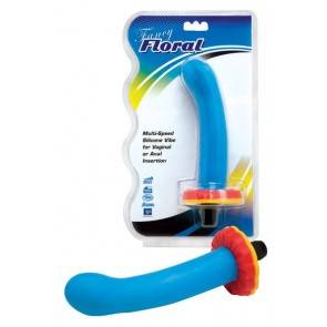 Вибратор 16см силикон голубой