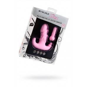 Вибратор с клиторальной стимуляцией, Diva, 5 режимов вибрации, розовый, силикон, 11,5 см