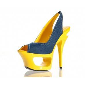 Туфли желто-синие 36р.
