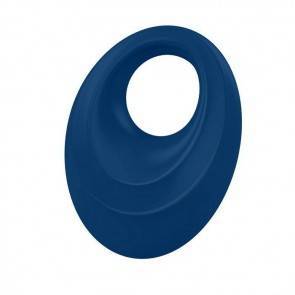 Эрекционное кольцо OVO закругленной стмулирующей формы с ультрасильной вибрацией, силиконовое, синее