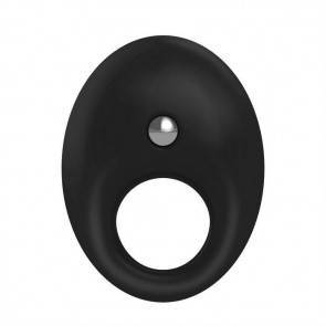 Эрекционное кольцо OVO закругленной стмулирующей формы с ультрасильной вибрацией, силиконовое, черно