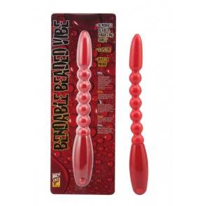 Вибратор гибкий анал. красн. 17,5см пластик