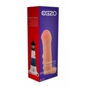 Насадка на пенис EGZO Light House, PVC, телесная, 15 см, Ø 7 см