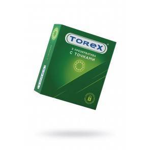 Презервативы точечные TOREX латекс, №3, 18 см