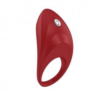 Эрекционное кольцо OVO динамичной и современной формы, силиконовое, красное