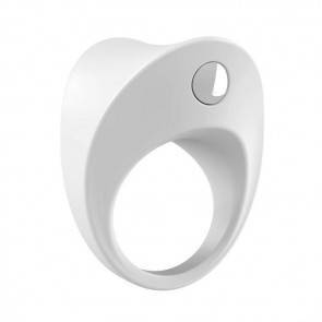 Эрекционное кольцо OVO закругленной формы с ультрасильной вибрацией, силиконовое, белое