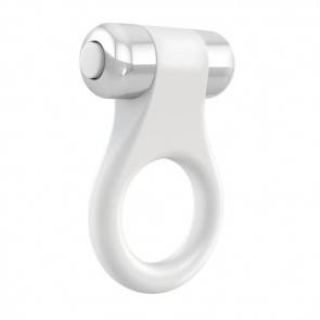 Эрекционное кольцо OVO в форме драгоценного изделия, силиконовое, белое