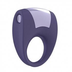 Эрекционное кольцо OVO с удобной кнопкой включения и сильной вибрацией, силиконовое, ежевичное