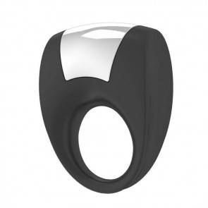 Эрекционное кольцо OVO с удобной кнопкой включения и сильной вибрацией, силиконовое, черное