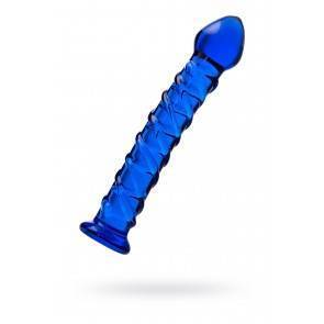 Нереалистичный фаллоимитатор Sexus Glass, Стекло, Синий, 18 см