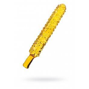 Нереалистичный фаллоимитатор Sexus Glass, Стекло, Желтый, 19 см